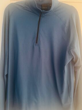 Dunning Golf Men's Quarter-Zip Performance Sweater - Blue size Large